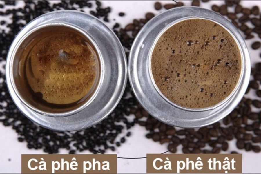 Nhận biết cà phê nguyên chất sạch và cà phê tẩm trộn
