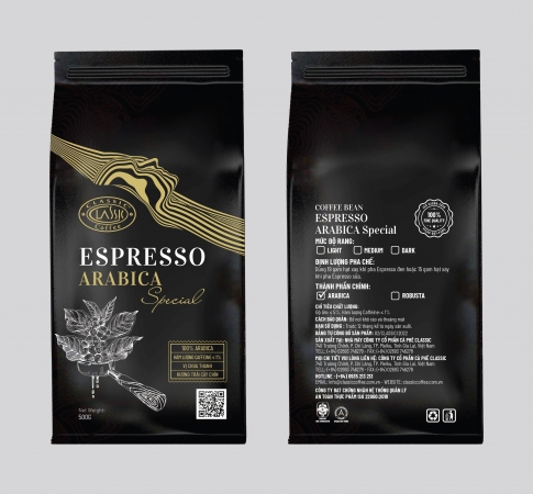 Classic -Espresso Arabica hạt rang 500g